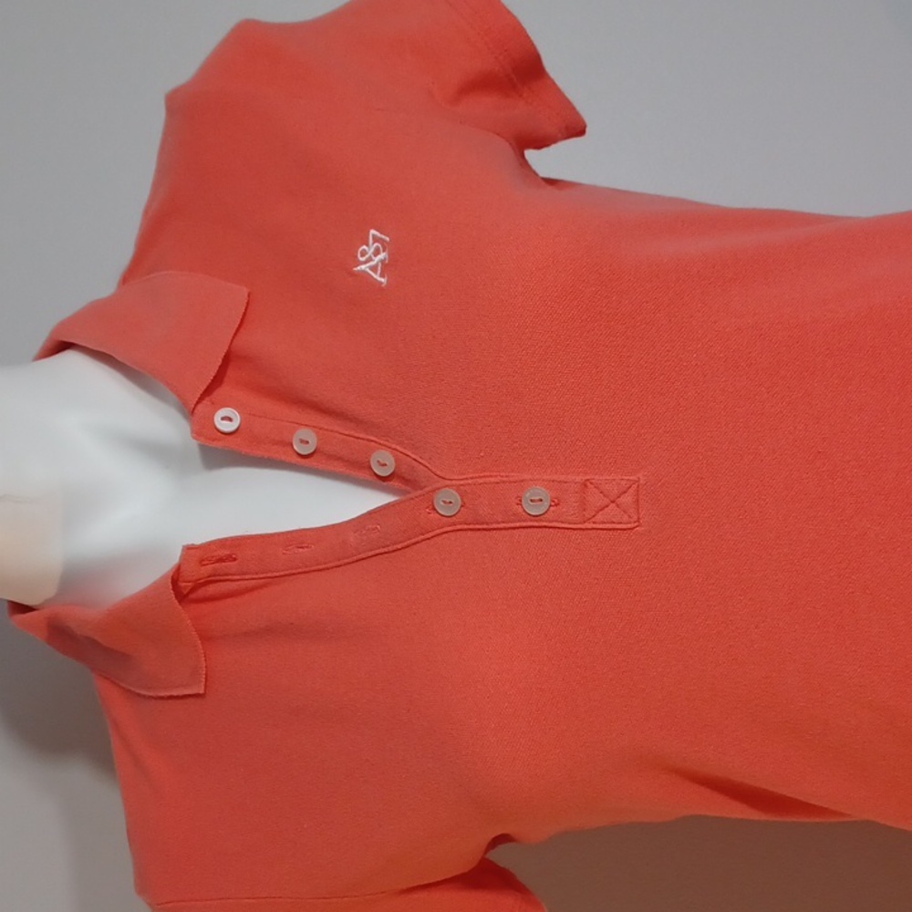 Large Aeropostale A87 Women’s Coral Short-Sleeve Button Polo Shirt Casual Basic - Picture 3 of 11